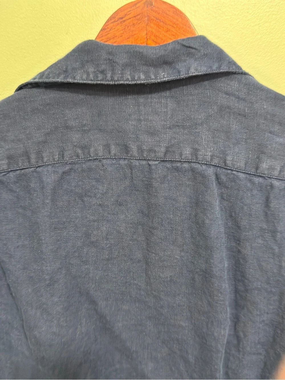 J.Crew Irish Linen Short Sleeve Button Up in Navy